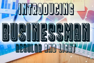Businessman Font: Retro 3D Display for Editorial Layouts