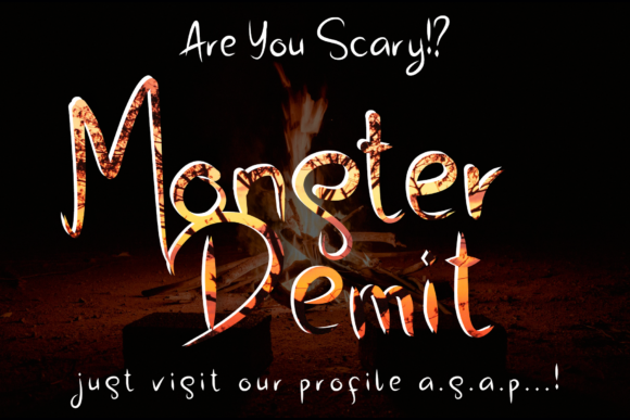 Monster Demit Font for Horror Craft Projects